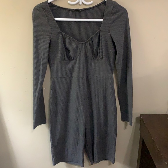 SHEIN Sweetheart Neck Rib-Knit Unitard Romper - Picture 5 of 8